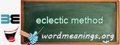 WordMeaning blackboard for eclectic method